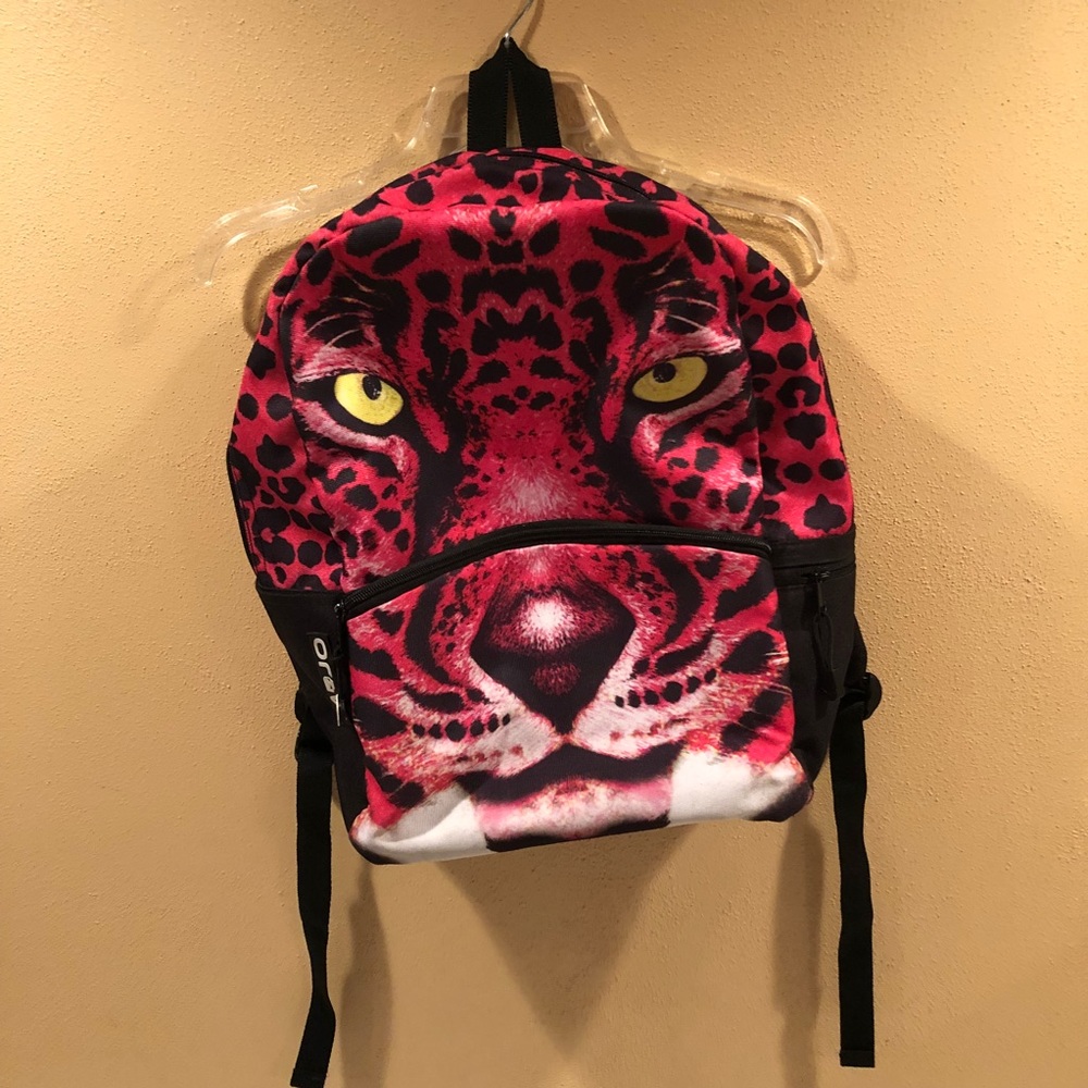 Leopard face backpack.